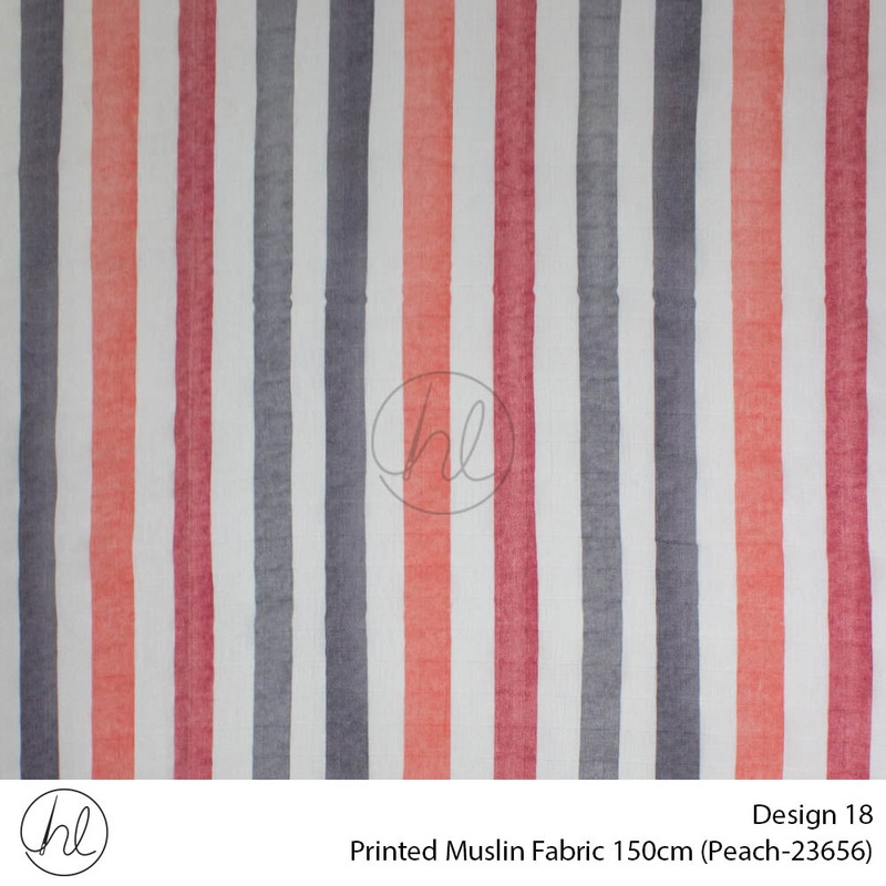 Printed Muslin Design 18 150cm Per/m Peach