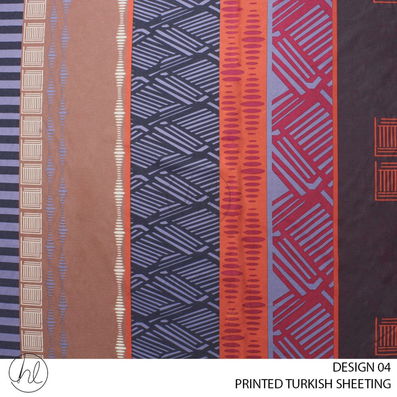 PRINTED TURKISH SHEETING 51 DESIGN 04 IREM 240CM WIDE PER M