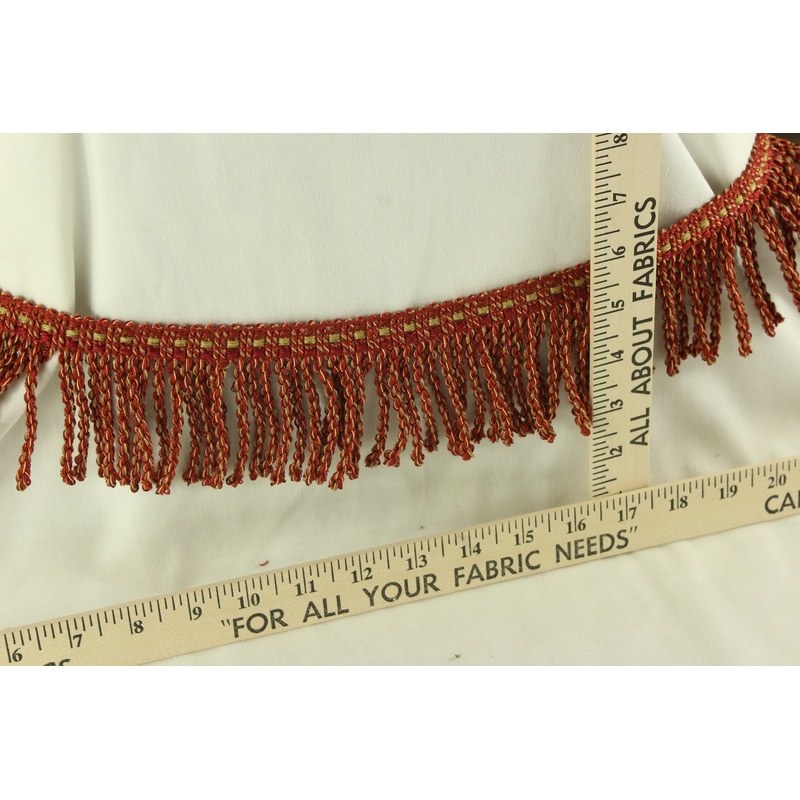Brush Fringe Trim - 3" in Scarlet Flame Red