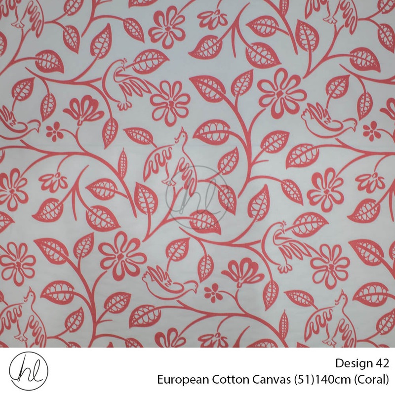 Prt Cotton Birds & Leaves
