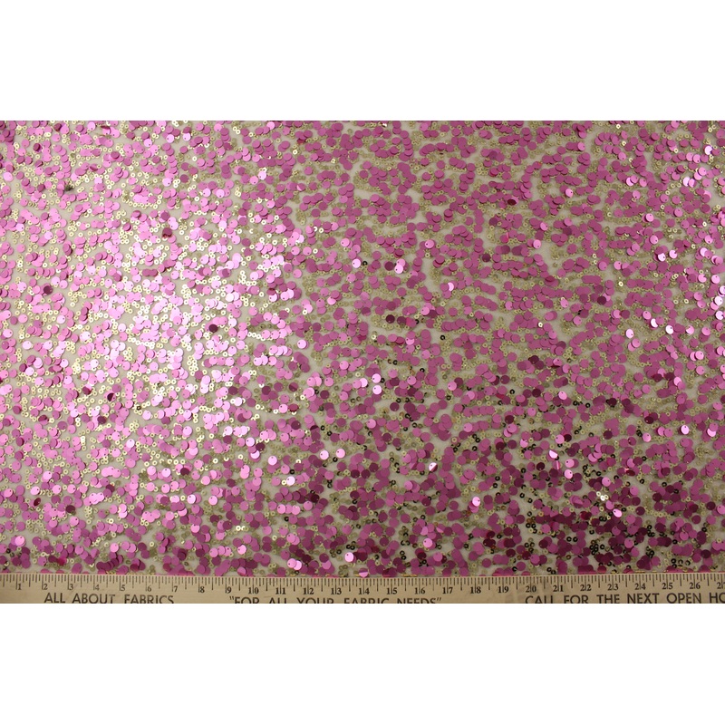 Sequined Net in Pink/Gold