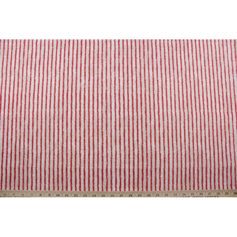 Stan Cantrell for Magnolia Home Duval Outdoor Fabric in Red Stripes
