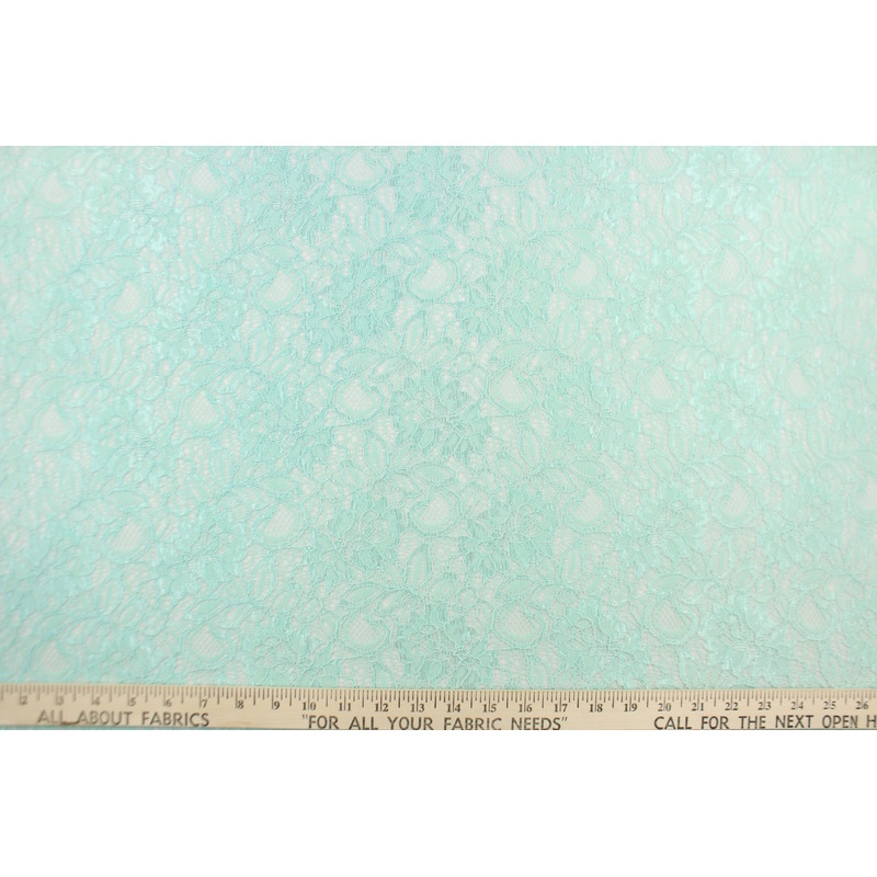 Stretch Lace Fabric in Mint Green