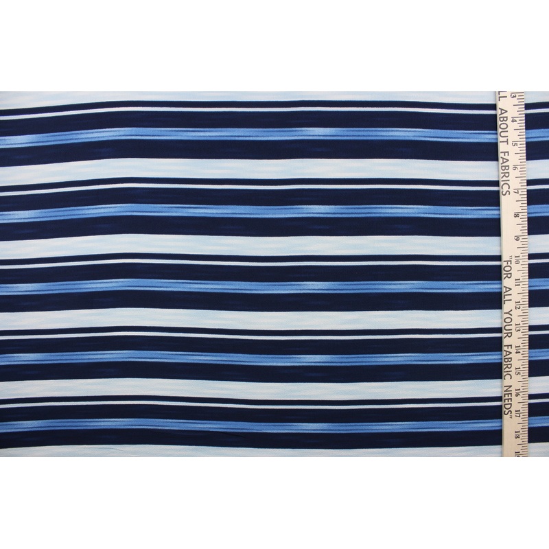 Striped Georgette Fabric in Blue Medley