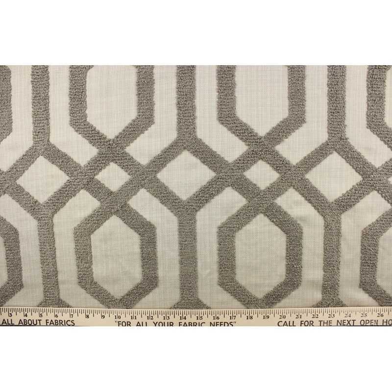 Tao  Embroidered Trellis  in Pewter