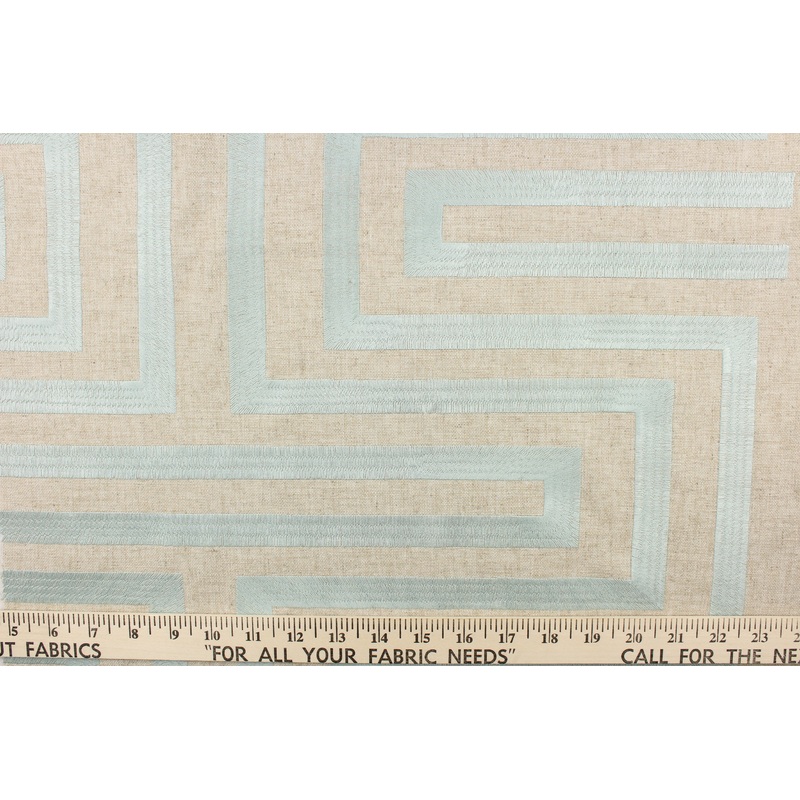 P/Kaufmann Jewelled  Embroidered Fabric in Aquarmarine