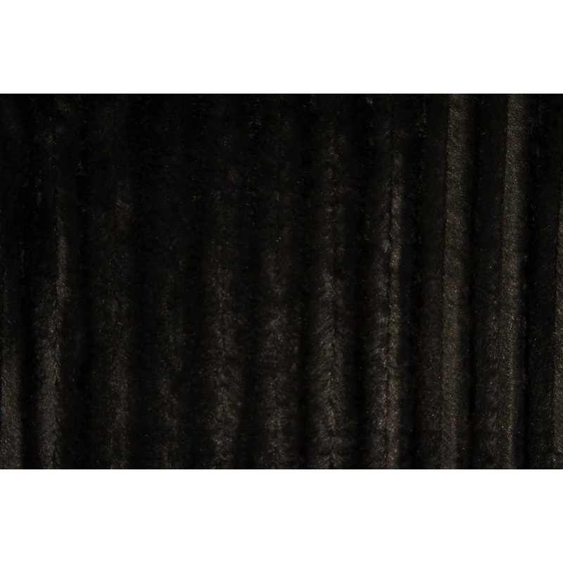 Ribbed Mink Faux Fur Fabric in Black