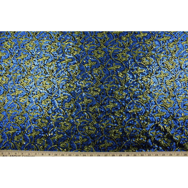 Sequined Swirls in Blue and Green