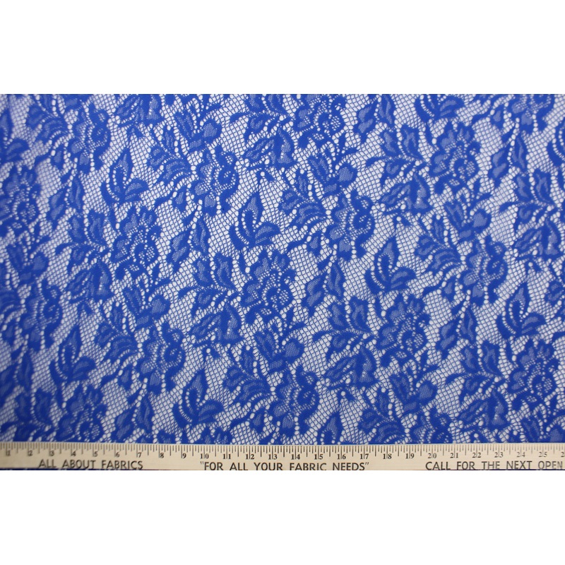 Stretch Lace Fabric in Deep Blue