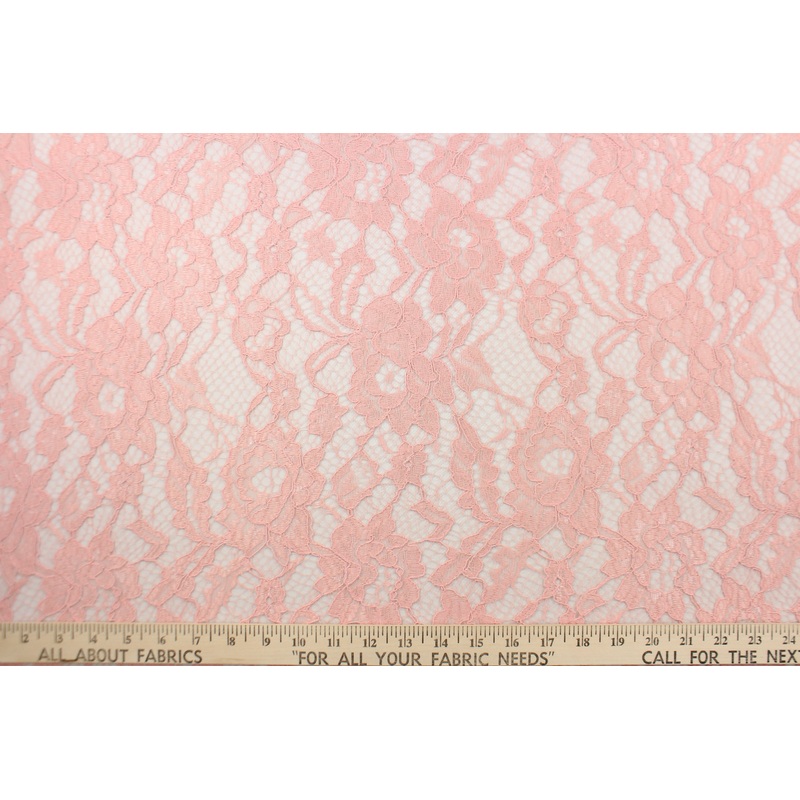 Stretch Lace Fabric in Netted Pink