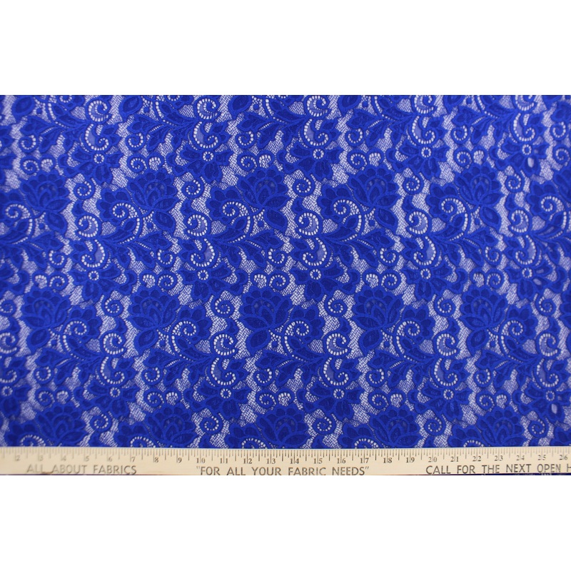 Stretch Lace Fabric in Royal Blue