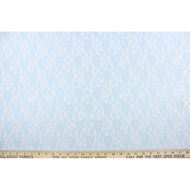Woven Lace Floral Fabric in Baby Blue
