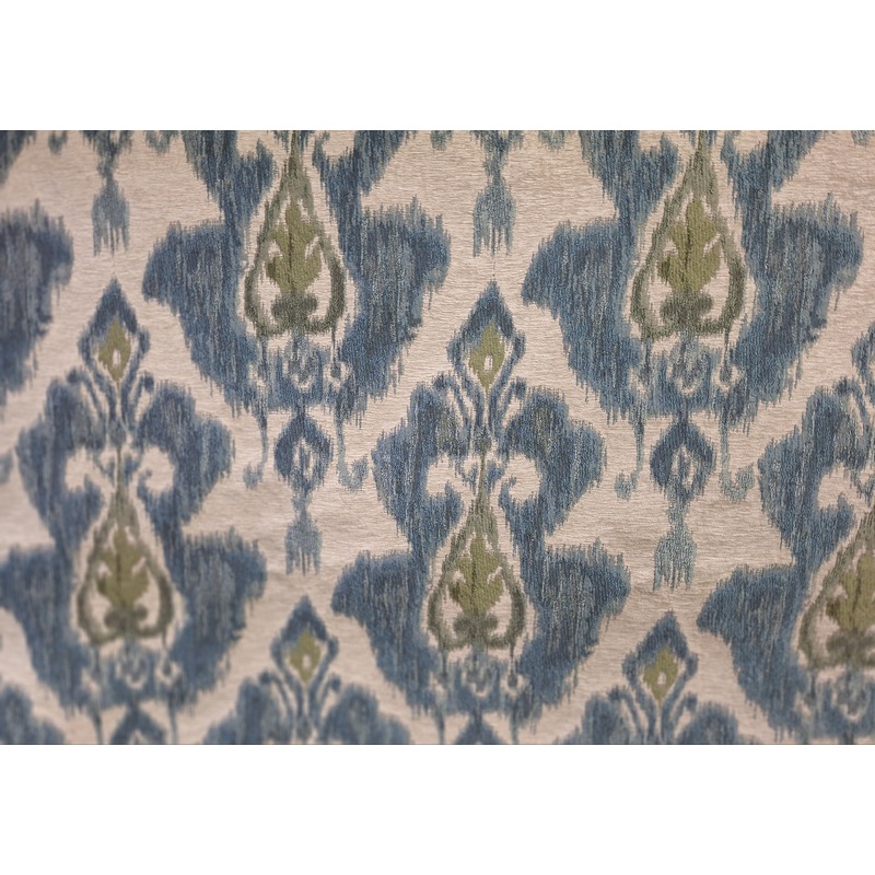 Cavlana Chenille Ikat Fabric in Surf