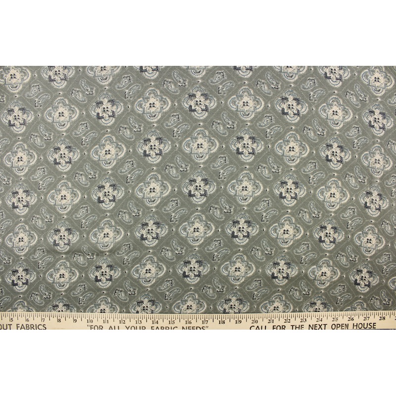 Chiffon Medallion Fabric in Vintage Gray