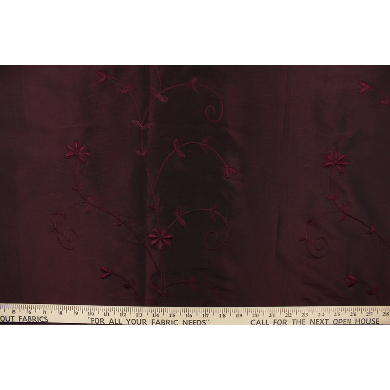 Embroidered Iridescent Newton in Wine