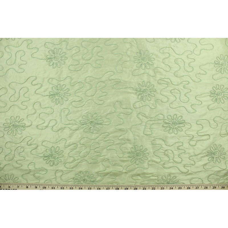 Embroidered Marshy Meadow in Green