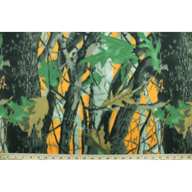 Printed Fleece Deepwoods in Orange