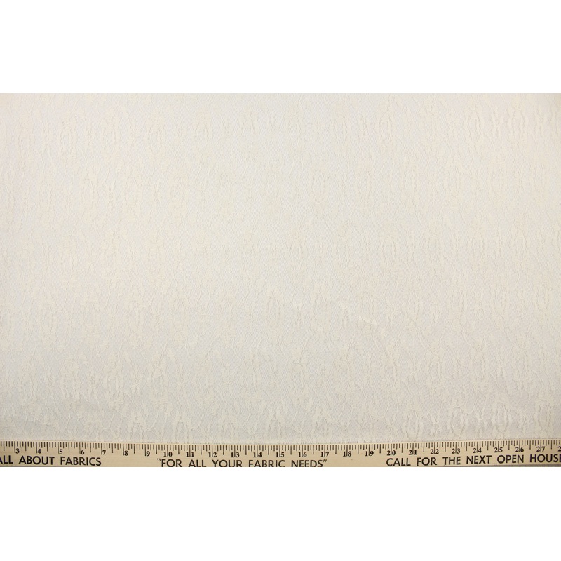 Woven Floral Lace Fabric in Cream