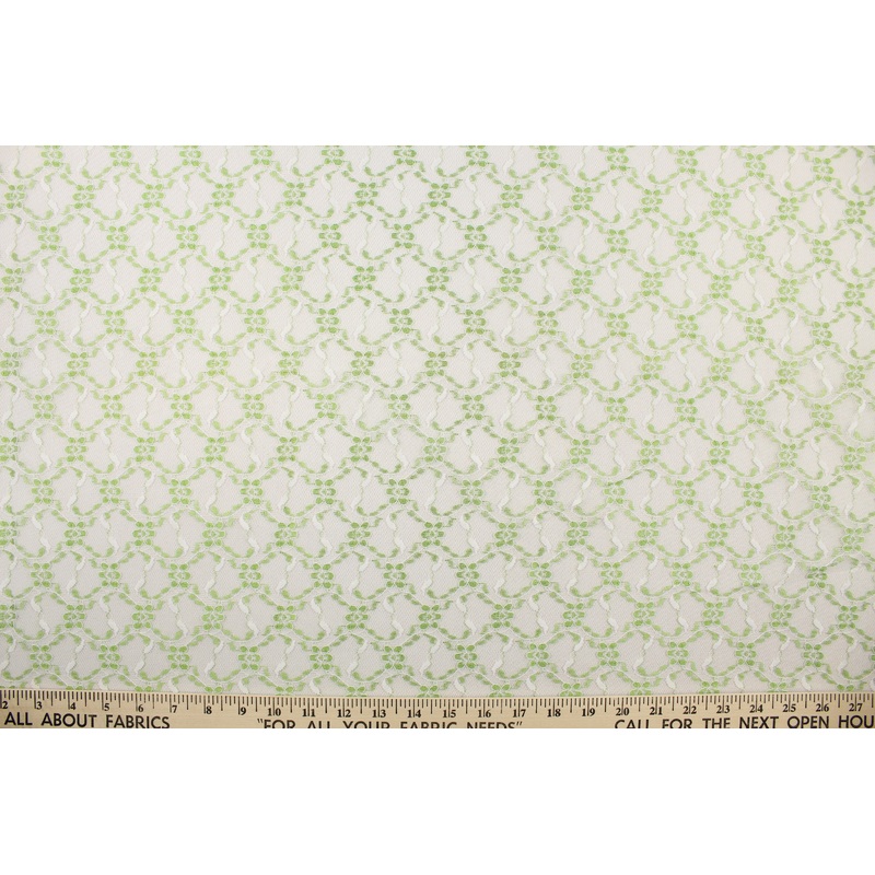 Woven Lace in Green Floral
