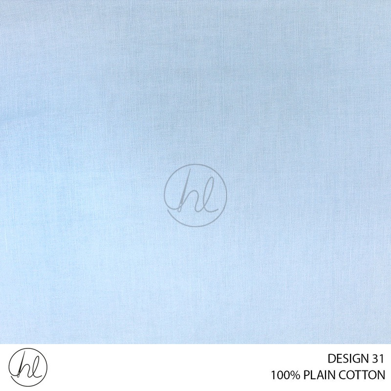 100% PLAIN COTTON DESIGN 04 240CM PER M LIGHT BLUE