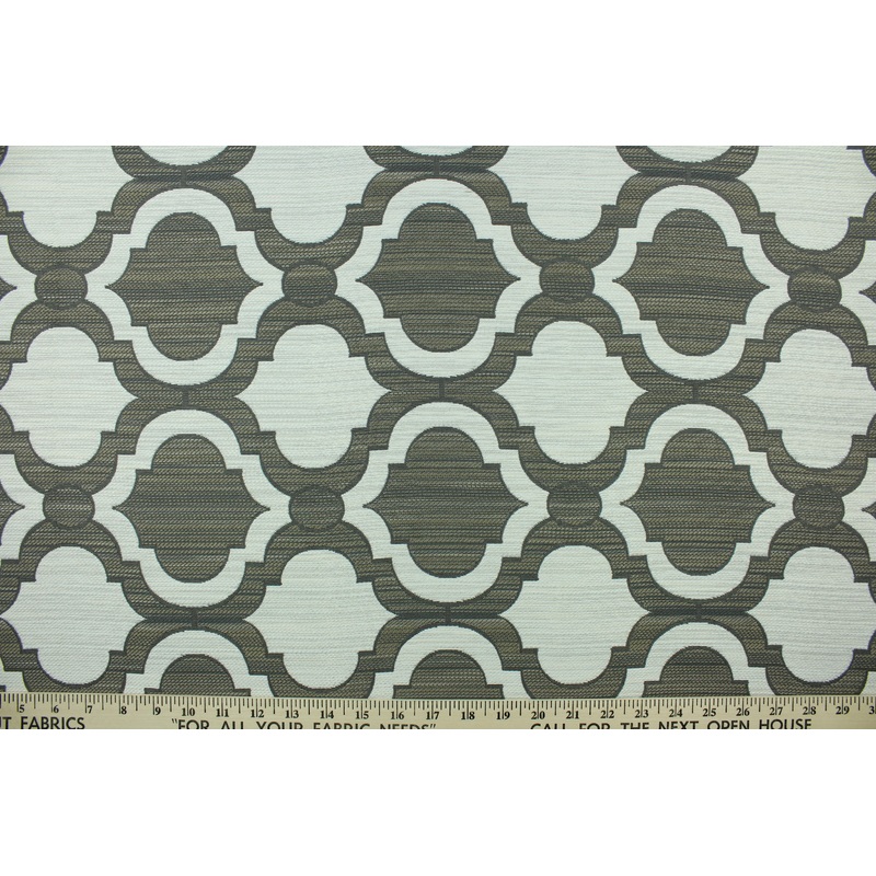 Erwin Moroccan Trellis Woven Fabric in Portobello