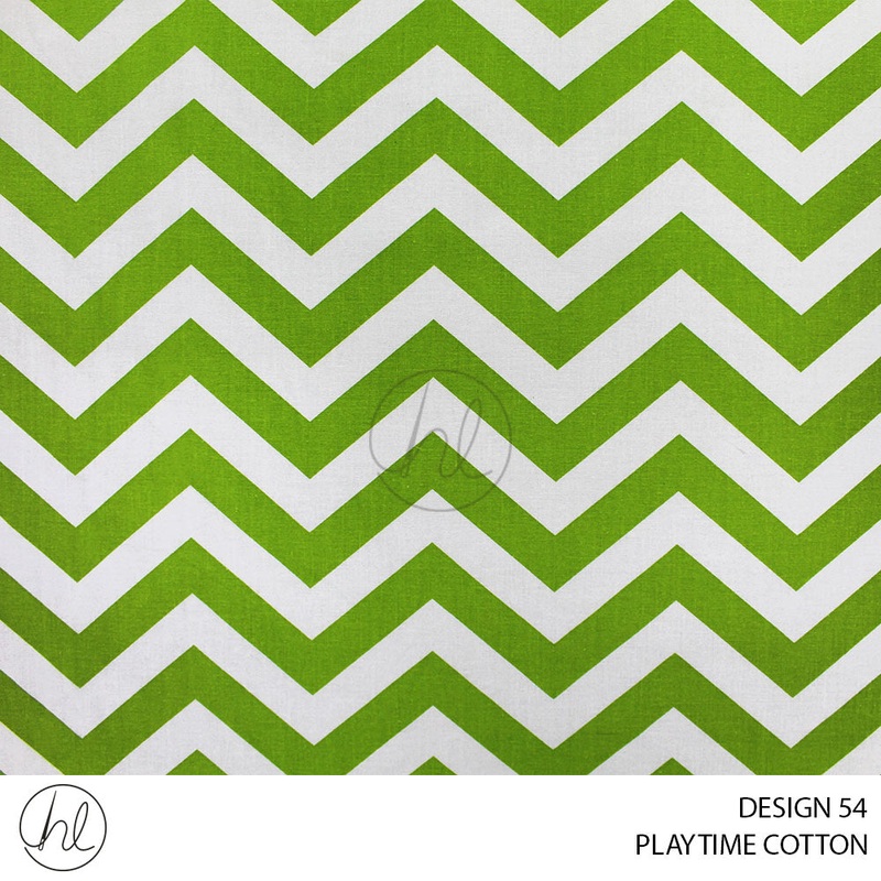 PLAYTIME COTTON CHEVRON DESIGN 54 150CM PER M LIME