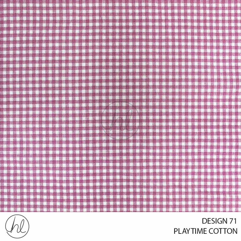PLAYTIME COTTON SMALL CHECK DESIGN 71 150CM PER M PINK