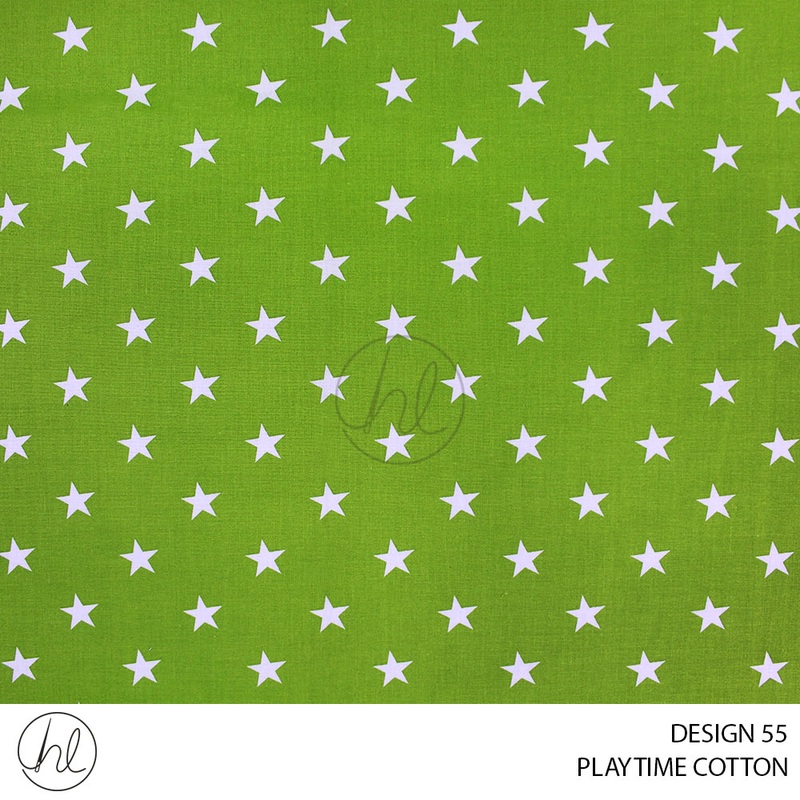 PLAYTIME COTTON STAR DESIGN 55 150CM PER M LIME
