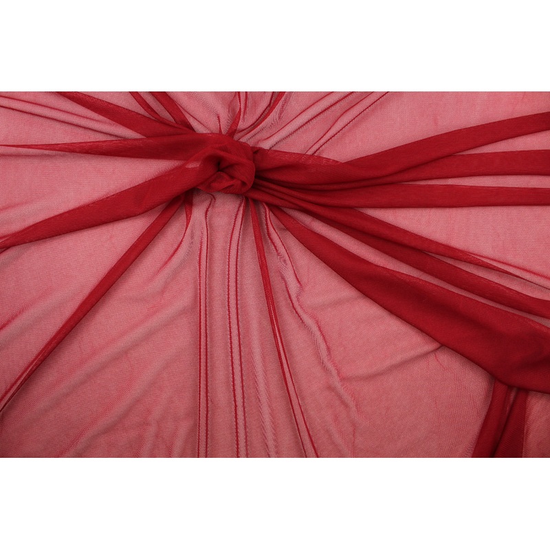 Power Mesh Fabric in Cardinal Red