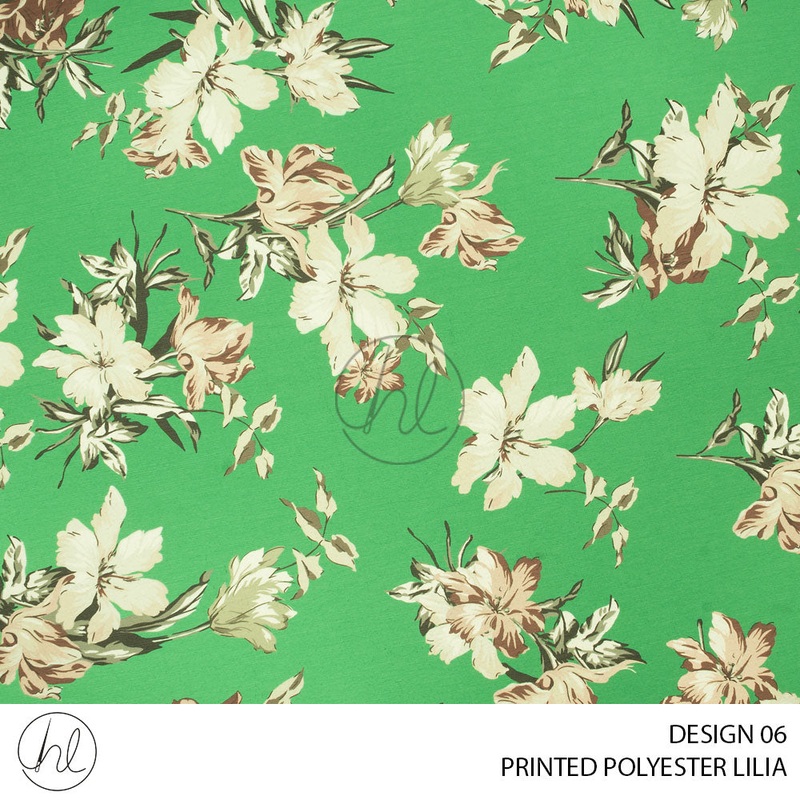 Printed Polyester Lilia 80 Green Design 06 150cm Per M
