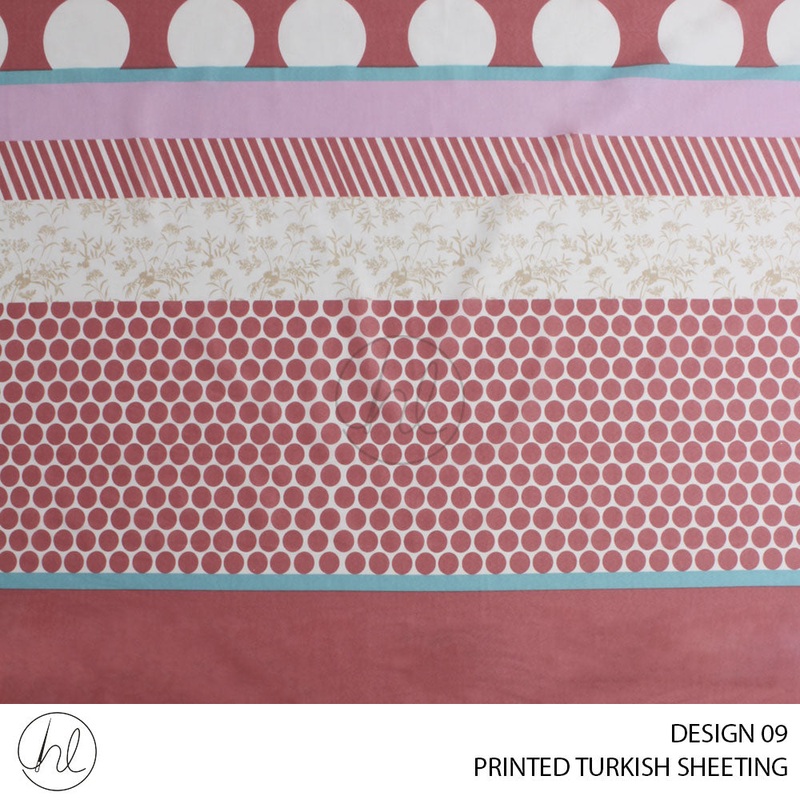 PRINTED TURKISH SHEETING 51 DESIGN 09 ALDIS 240CM WIDE PER M