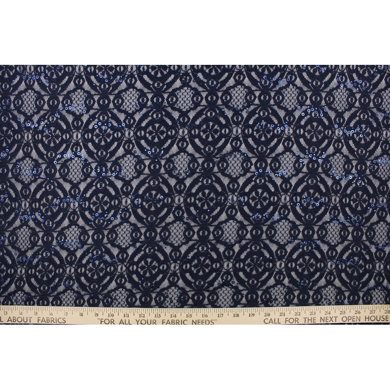 Stretch Lace in Shimmering Navy