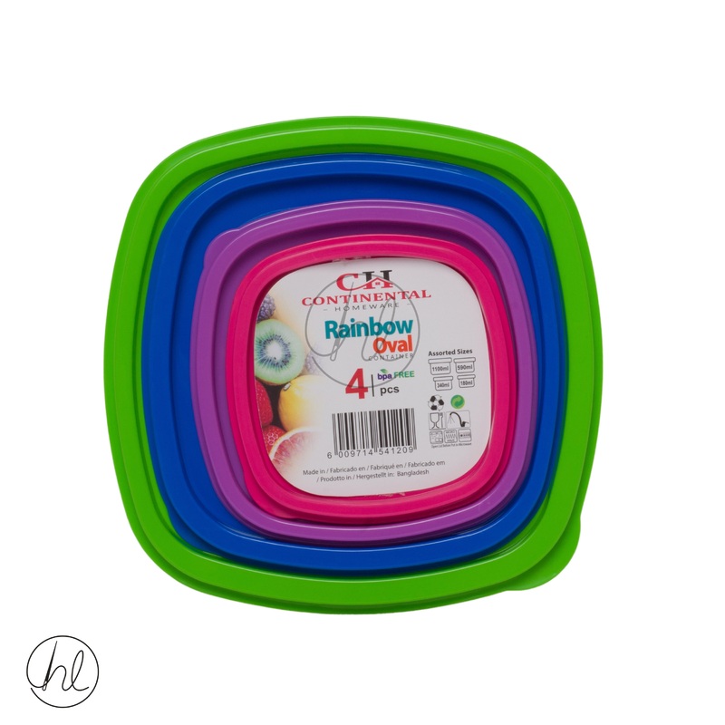Container Rainbow Set 4 Piece Clear