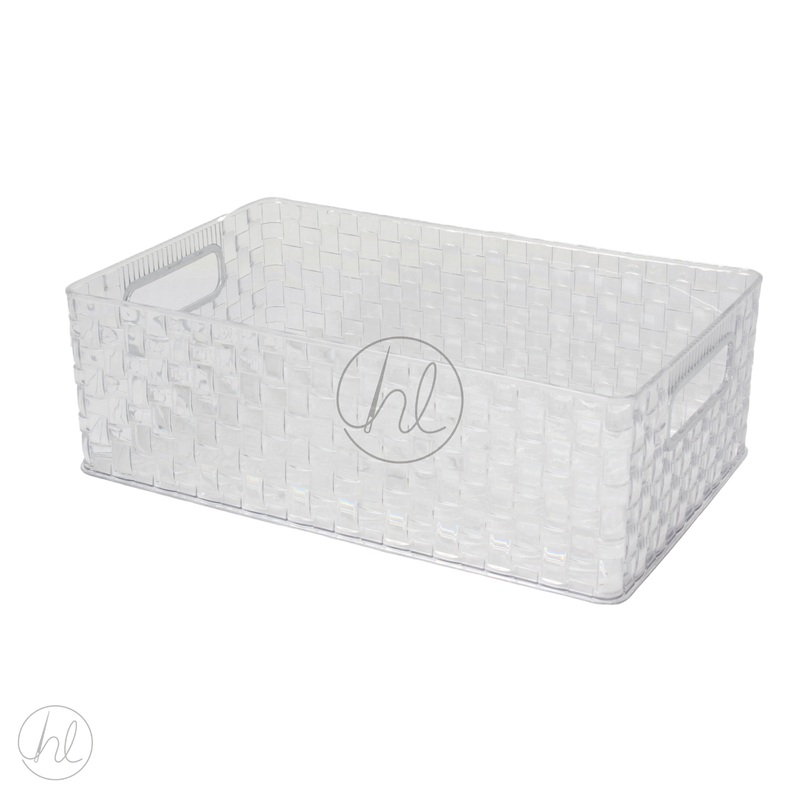 COSMETIC STORAGE BASKET CLEAR LRG