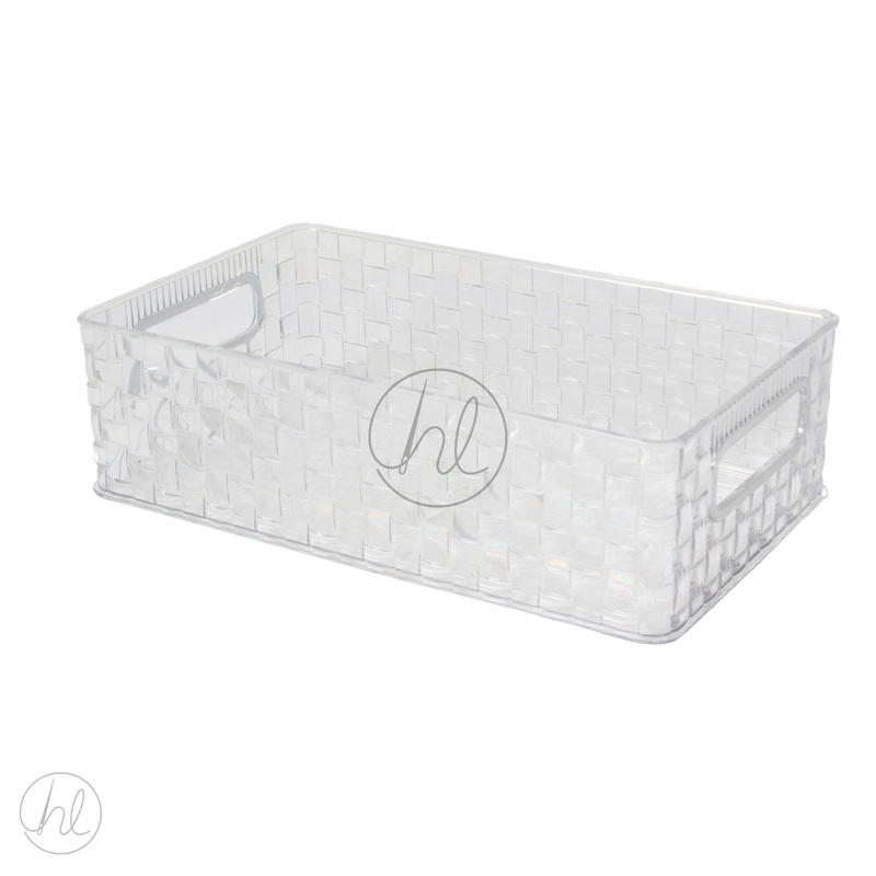 COSMETIC STORAGE BASKET CLEAR MED