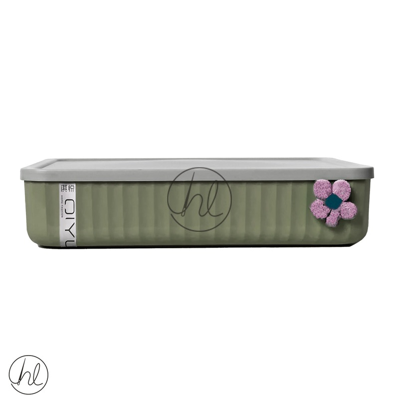STORAGE BASKET WITH LID ABY-4555 OLIVE MEDIUM