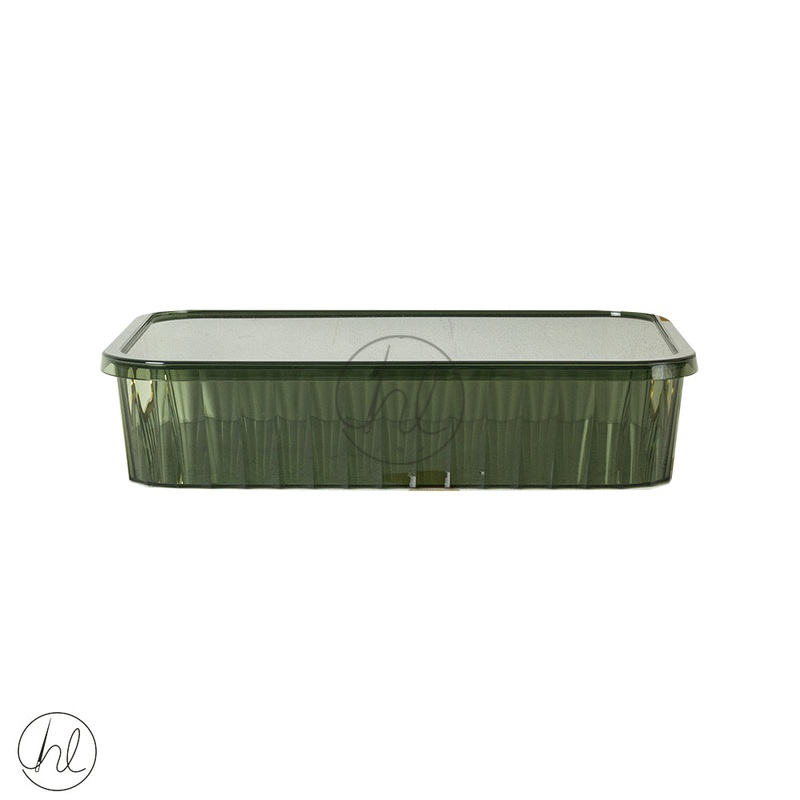 STORAGE BOX WITH HANDLE AND LID 550 GREEN ABY-4815