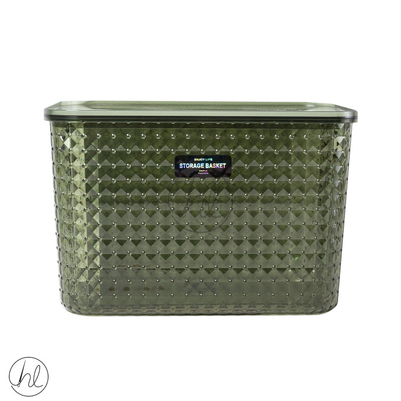 STORAGE BOX WITH HANDLE DIAMOND ASSORTED DARK GREEN ABY-4855 XL