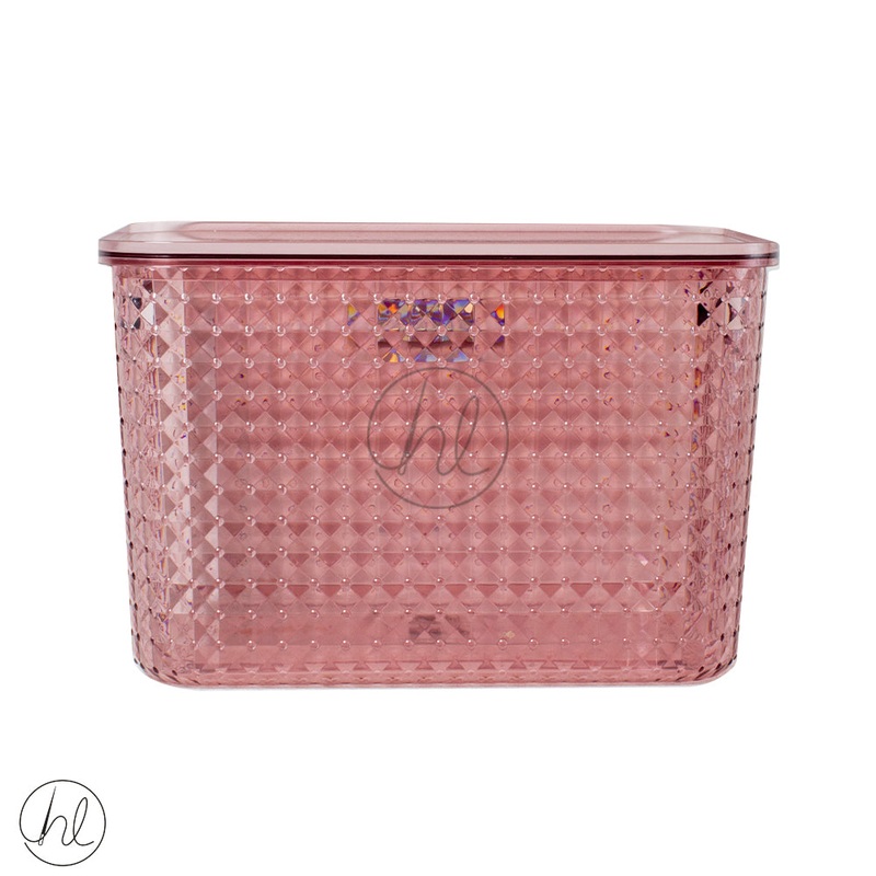 STORAGE BOX WITH HANDLE DIAMOND ASSORTED PINK ABY-4855 XL