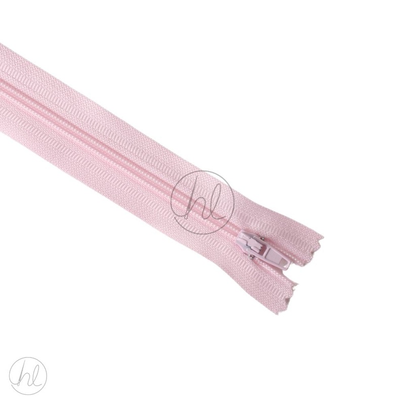 NYLON DRESS ZIPS BABY PINK 25CM