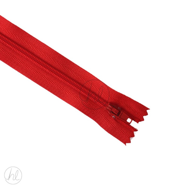 NYLON DRESS ZIPS BRIGHT RED 30CM