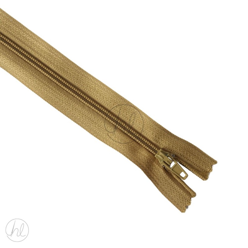 NYLON DRESS ZIPS D/GOLD 25CM