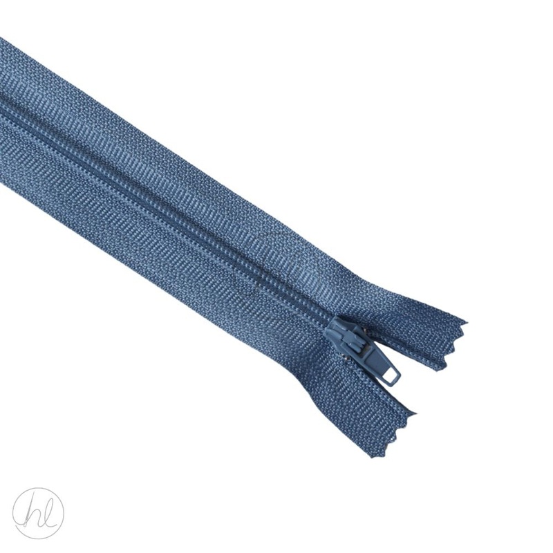 NYLON DRESS ZIPS DUSTY BLUE 15CM