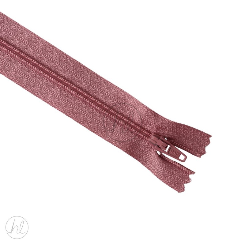 NYLON DRESS ZIPS DUSTY PINK 35CM