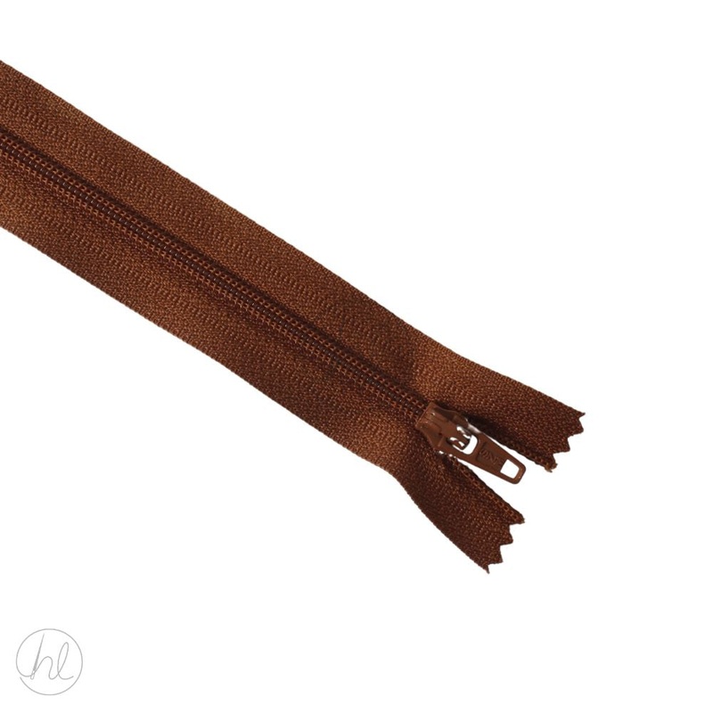 NYLON DRESS ZIPS L/BROWN 30CM