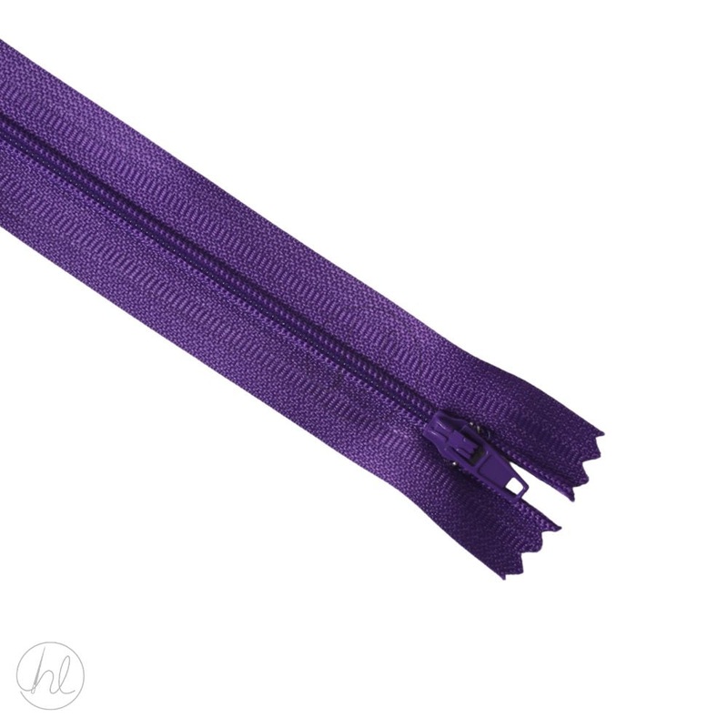 NYLON DRESS ZIPS L/PURPLE 15CM