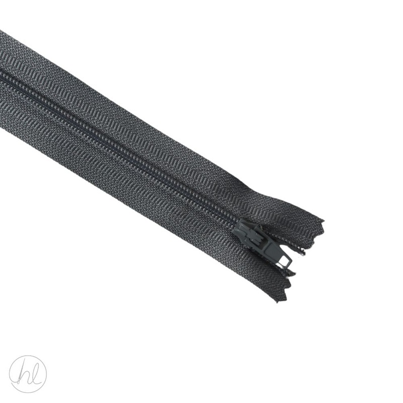 NYLON DRESS ZIPS MED GREY 15CM