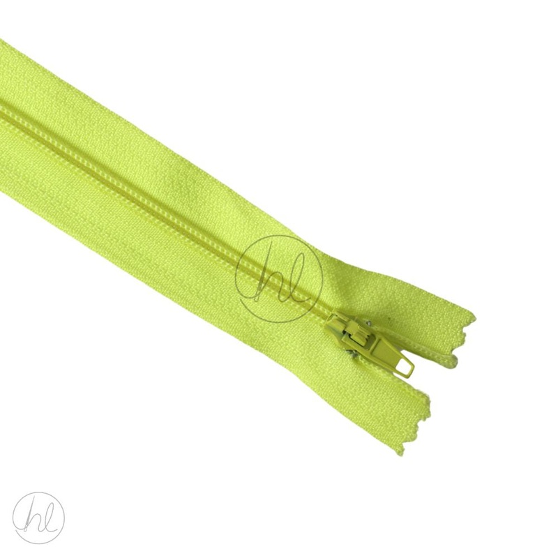 NYLON DRESS ZIPS NEON YELL 15CM