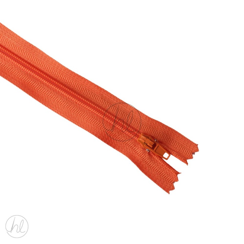 NYLON DRESS ZIPS ORANGE 25CM
