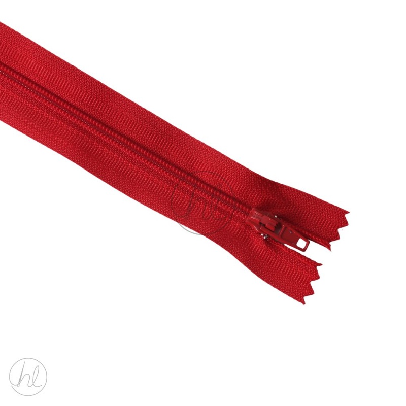NYLON DRESS ZIPS RED 15CM